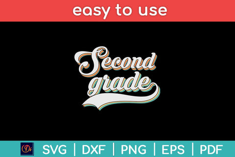 Retro Vintage Second Grade Back To School Svg Design SVG artprintfile 