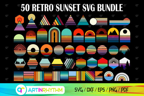 Retro Vintage Sunset svg bundle SVG Artinrhythm shop 