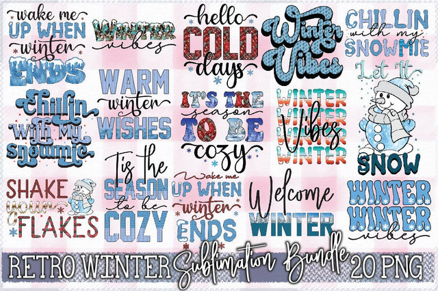 Retro Winter Sublimation Bundle Sublimation Creativeart88 