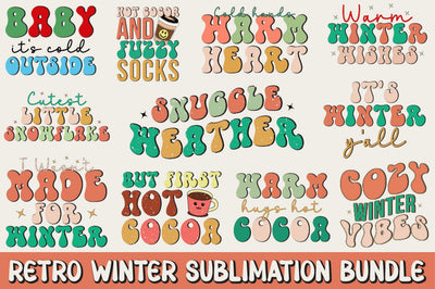 Retro Winter Sublimation Bundle Sublimation Rupkotha 