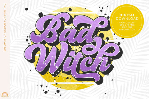 Retro Witch Halloween Sublimation File for Sublimation HM Sublimation Pixel Sublimation 