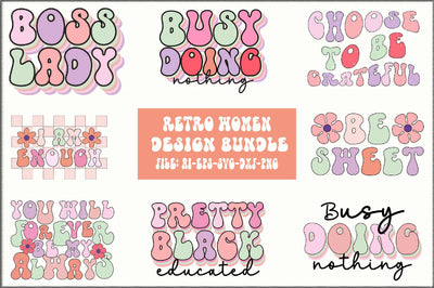 Retro Women Design Bundle SVG SVGista 