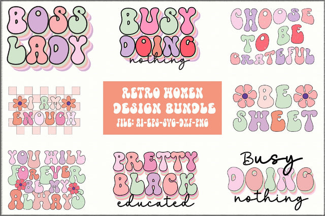 Retro Women Design Bundle SVG SVGista 