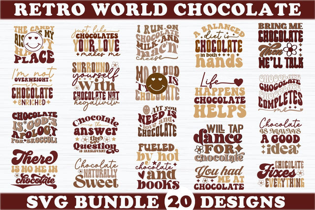 Retro World Chocolate SVG Bundle SVG akazaddesign 