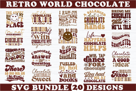 Retro World Chocolate SVG Bundle SVG akazaddesign 