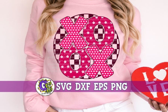 Retro XOXO SVG DXF EPS PNG | Valentine's Day SVG SVG Greedy Stitches 