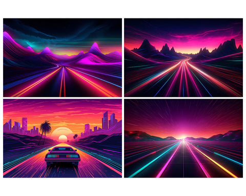 Retrowave Summer Background, Palm Tree, Car, Sunset, JPG Sublimation nikola 