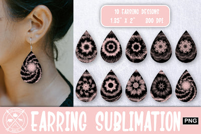 Reverse Tie Dye Earrings Sublimation| Teardrop earring png Sublimation Last Frontier Design Co. 