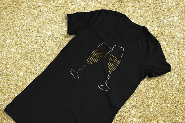 Rhinestone Champagne Toast Template SVG Designed by Geeks 