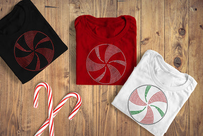 Rhinestone Christmas Peppermint Template SVG Designed by Geeks 