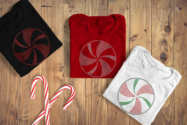 Rhinestone Christmas Peppermint Template SVG Designed by Geeks 