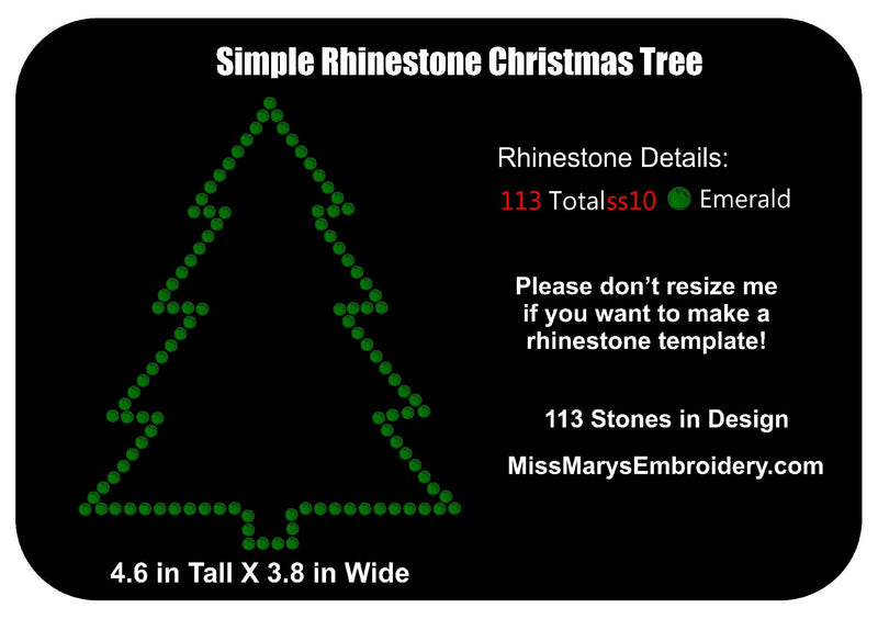 Rhinestone Christmas Tree SVG MissMarysEmbroidery 