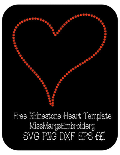 Rhinestone Heart SVG MissMarysEmbroidery 