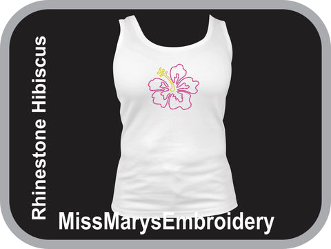 Rhinestone Hibiscus SVG MissMarysEmbroidery 