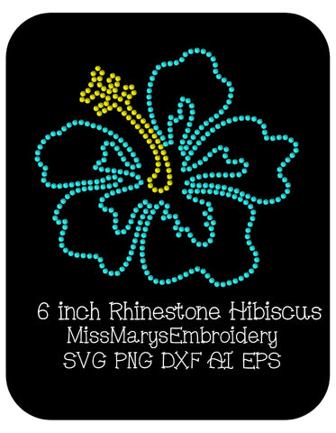 Rhinestone Hibiscus SVG MissMarysEmbroidery 