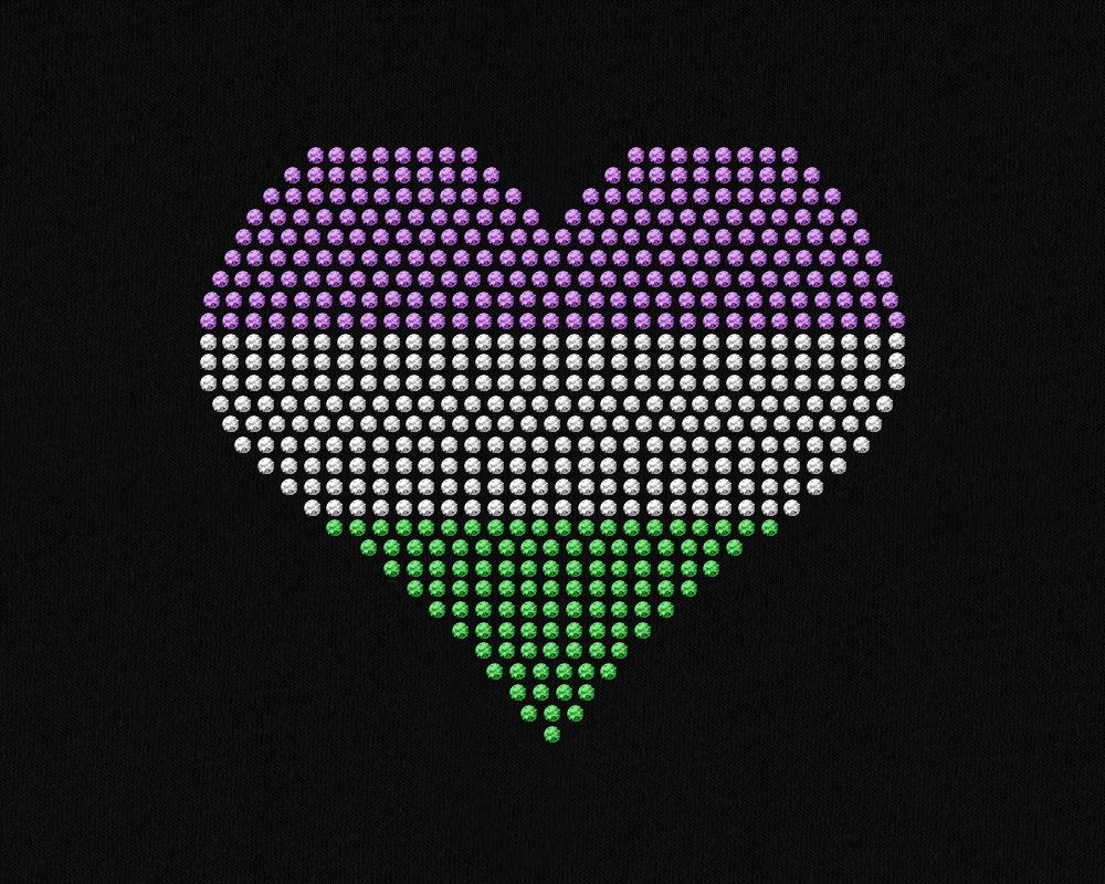 Rhinestone LGBT Hearts Template - So Fontsy