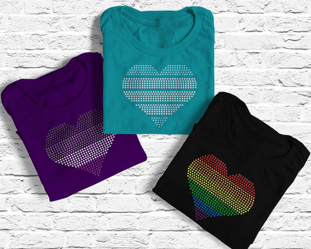 Rhinestone LGBT Hearts Template SVG Designed by Geeks 