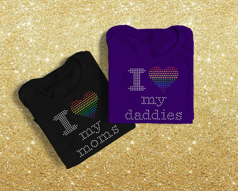 Rhinestone LGBT Parents Pride Heart Template SVG Designed by Geeks 