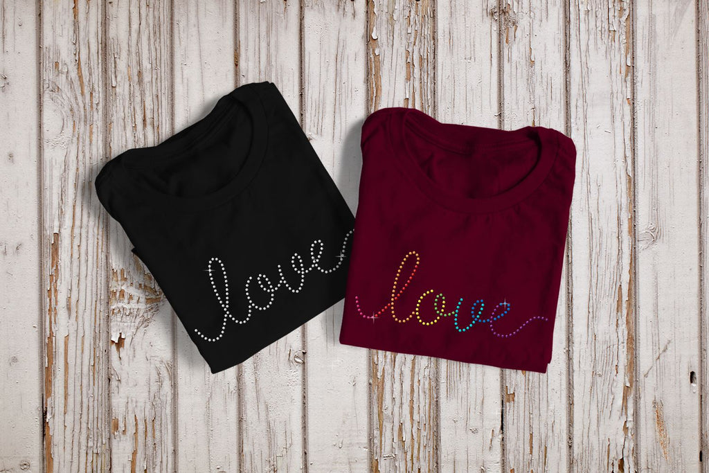 Rhinestone LGBT Rainbow Love Template - So Fontsy