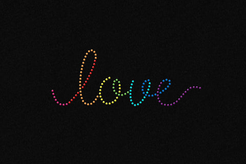 Rhinestone LGBT Rainbow Love Template SVG Designed by Geeks 