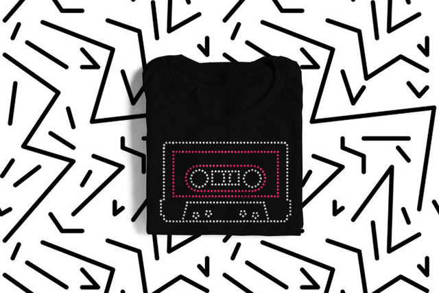 Rhinestone Mix Tape Template SVG Designed by Geeks 