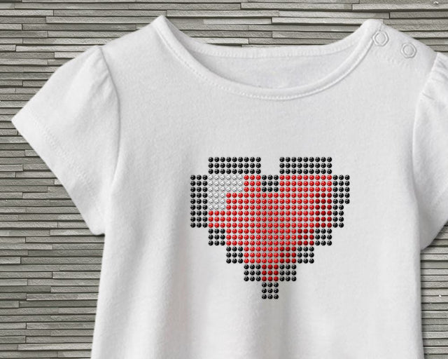 Rhinestone Pixel Heart Template SVG Designed by Geeks 