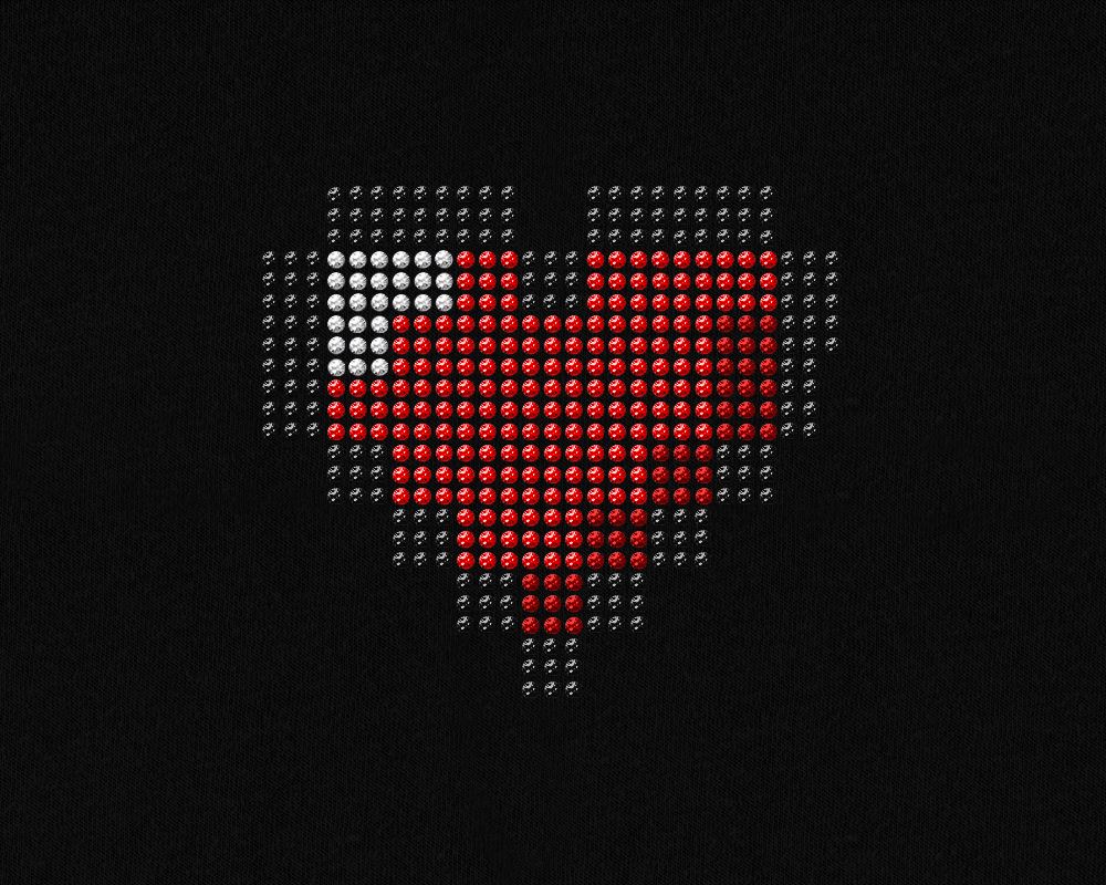 Rhinestone Pixel Heart Template - So Fontsy