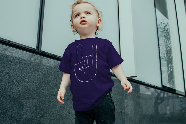 Rhinestone Rock On Hand Gesture Template SVG Designed by Geeks 