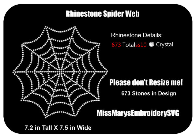 Rhinestone Spiderweb SVG MissMarysEmbroidery 