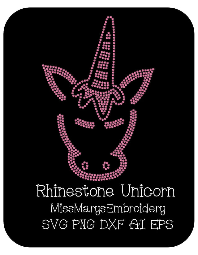 Rhinestone Unicorn SVG MissMarysEmbroidery 