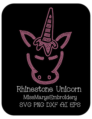 Rhinestone Unicorn SVG MissMarysEmbroidery 