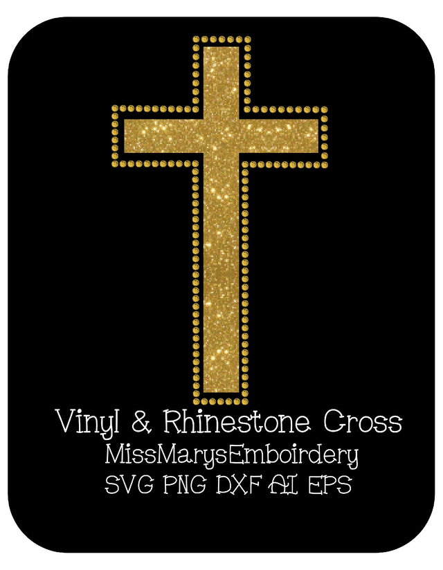 Rhinestone & Vinyl Cross SVG MissMarysEmbroidery 