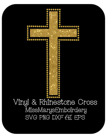 Rhinestone & Vinyl Cross SVG MissMarysEmbroidery 