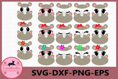 Rhino Face SVG SVG Lerastudio 