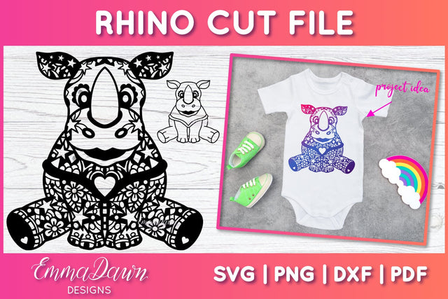 Rhino SVG SVG Emma Dawn Designs 