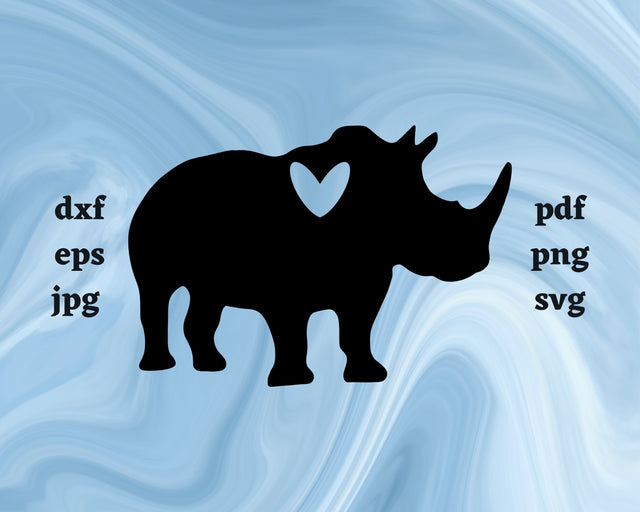 Rhinoceros Heart SVG Cut File SVG Northern Light SVG 