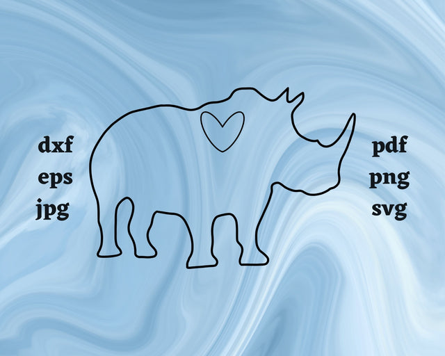 Rhinoceros Heart SVG Cut File SVG Northern Light SVG 