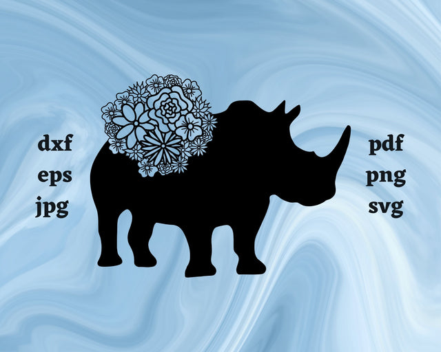 Rhinoceros Mandala SVG Cut File SVG Northern Light SVG 