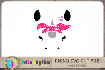 Rhinoceros With Bandana Svg, Rhino Svg, Rhinoceros Svg SVG Artinrhythm shop 