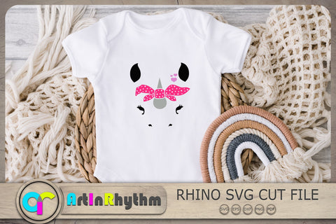 Rhinoceros With Bandana Svg, Rhino Svg, Rhinoceros Svg SVG Artinrhythm shop 