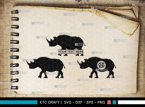 Rhinos Monogram, Rhinos Silhouette, Rhinos SVG, Rhinos Sale Svg, Rhino Svg, Rhinoceros Svg, Safari Animal Svg, SB00310 SVG ETC Craft 