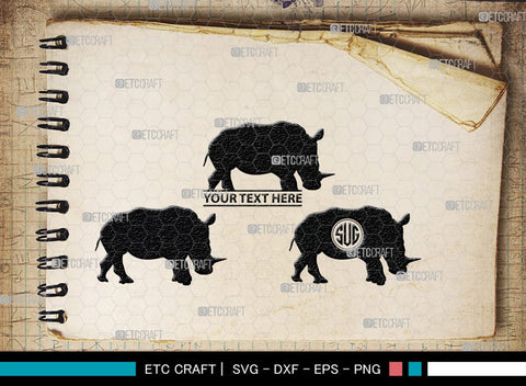 Rhinos Monogram, Rhinos Silhouette, Rhinos SVG, Rhinos Sale Svg, Rhino Svg, Rhinoceros Svg, Safari Animal Svg, SB00310 SVG ETC Craft 