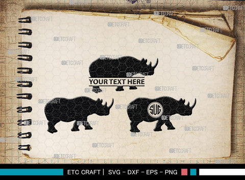 Rhinos Monogram, Rhinos Silhouette, Rhinos SVG, Rhinos Sale Svg, Rhino Svg, Rhinoceros Svg, Safari Animal Svg, SB00310 SVG ETC Craft 