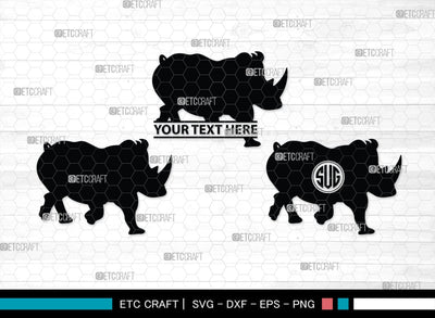 Rhinos Monogram, Rhinos Silhouette, Rhinos SVG, Rhinos Sale Svg, Rhino Svg, Rhinoceros Svg, Safari Animal Svg, SB00310 SVG ETC Craft 