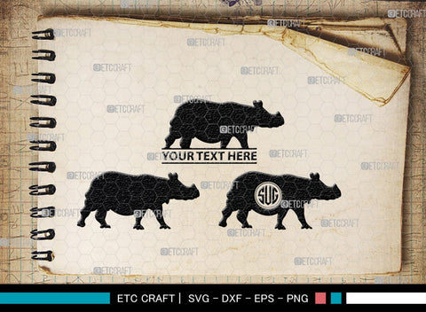 Rhinos Monogram, Rhinos Silhouette, Rhinos SVG, Rhinos Sale Svg, Rhino Svg, Rhinoceros Svg, Safari Animal Svg, SB00310 SVG ETC Craft 