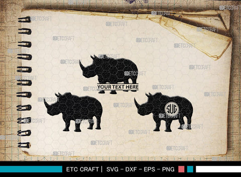 Rhinos Monogram, Rhinos Silhouette, Rhinos SVG, Rhinos Sale Svg, Rhino Svg, Rhinoceros Svg, Safari Animal Svg, SB00310 SVG ETC Craft 