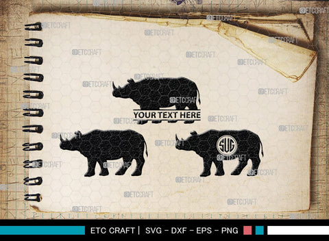 Rhinos Monogram, Rhinos Silhouette, Rhinos SVG, Rhinos Sale Svg, Rhino Svg, Rhinoceros Svg, Safari Animal Svg, SB00310 SVG ETC Craft 