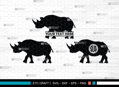 Rhinos Monogram, Rhinos Silhouette, Rhinos SVG, Rhinos Sale Svg, Rhino Svg, Rhinoceros Svg, Safari Animal Svg, SB00310 SVG ETC Craft 