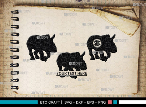 Rhinos Monogram, Rhinos Silhouette, Rhinos SVG, Rhinos Sale Svg, Rhino Svg, Rhinoceros Svg, Safari Animal Svg, SB00310 SVG ETC Craft 