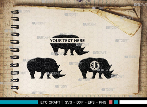 Rhinos Monogram, Rhinos Silhouette, Rhinos SVG, Rhinos Sale Svg, Rhino Svg, Rhinoceros Svg, Safari Animal Svg, SB00310 SVG ETC Craft 